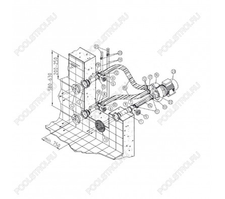 Гидромассаж Фитстар Combi-Whirl 8615020 (220/380 В, 2.6 Квт) компл: насос, 2 форсунки